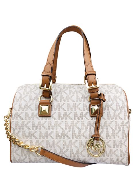 New Michael Kors Medium Grayson Logo Satchel with rare Acorn 